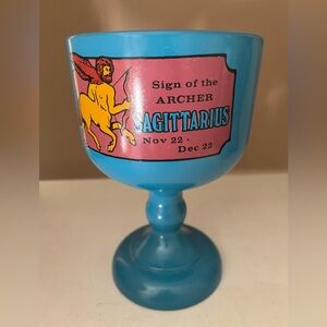 Blue Sagittarius Zodiac Goblet